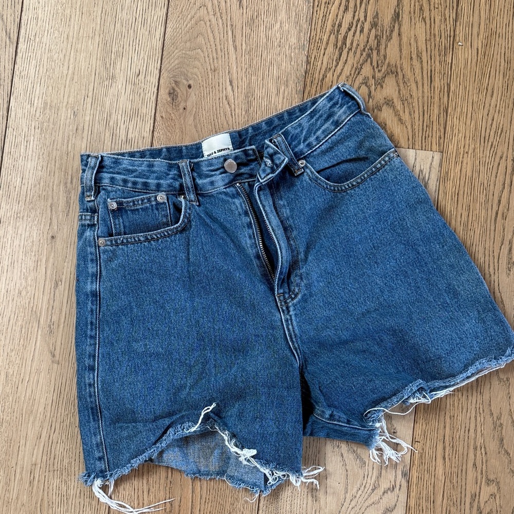 Zulu & Zephyr Distressed Blue Jean Shorts